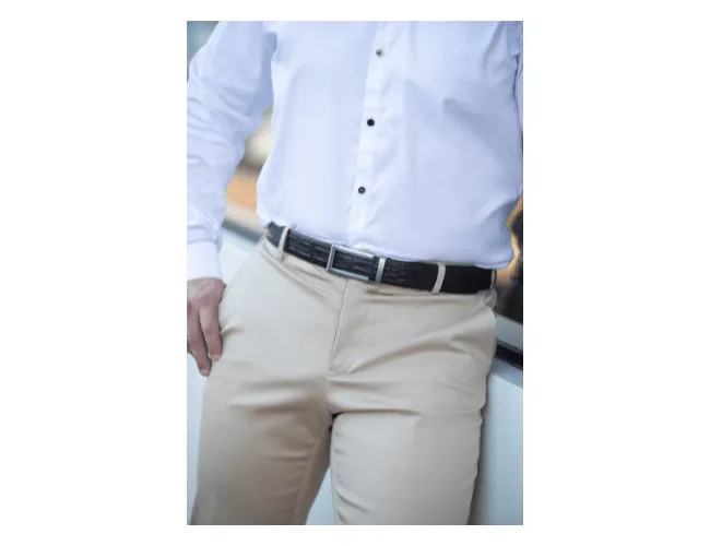 35mm | Brown | Crocodile Embossed | Auto Buckle Belt