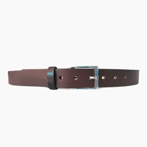 35mm | Cognac | Italian Leather | Polished Silver Buckle