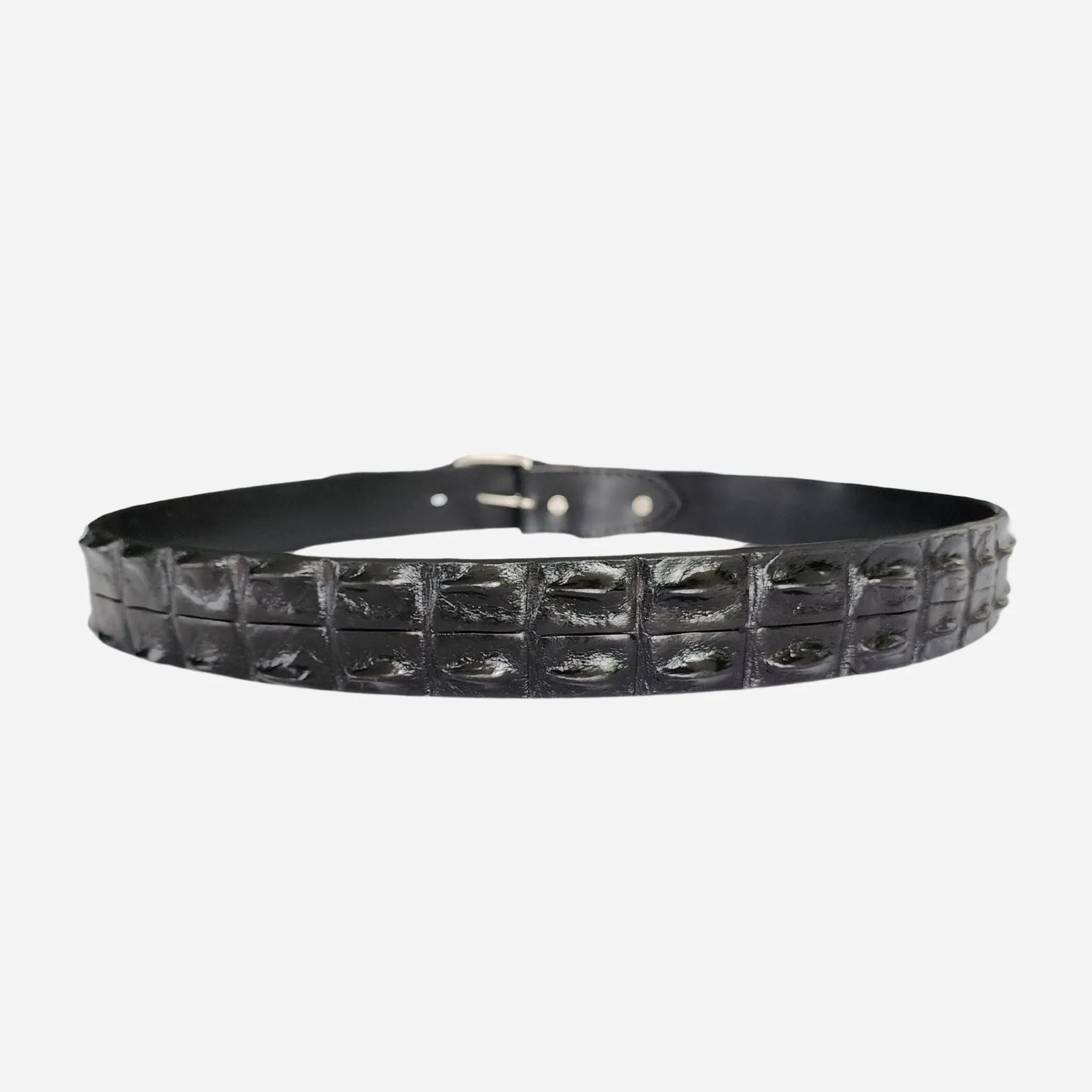 38mm | Black Hornback | Crocodile Belt