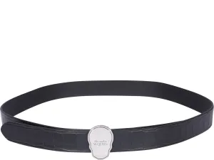 Alexander McQueen Skull Plaque Embossed Belt