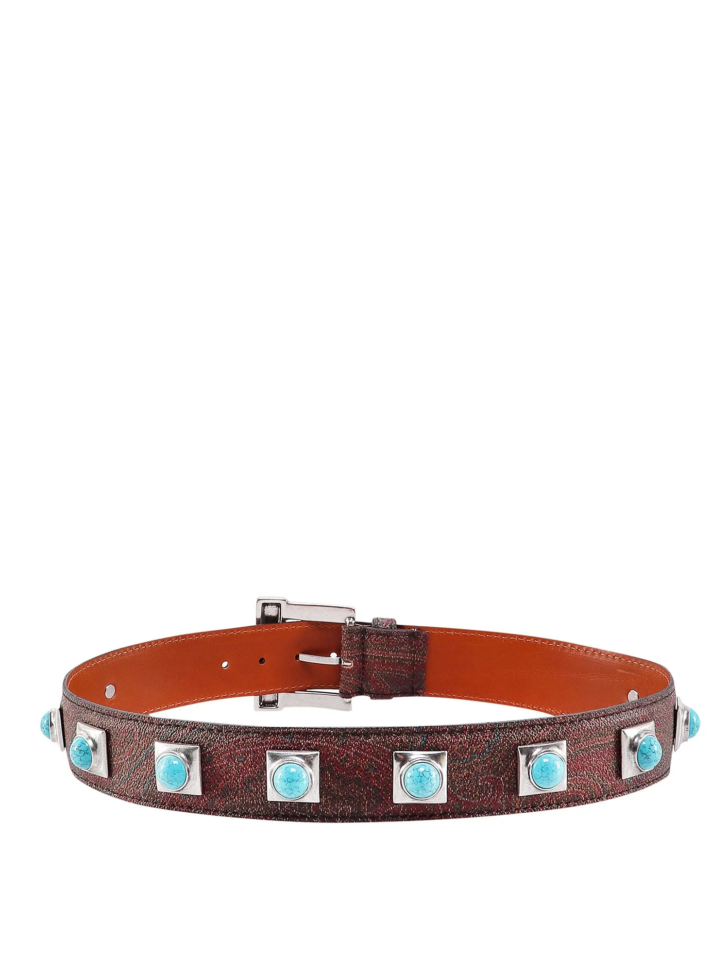 Belt Gemstone Embellished Paisley Print Belt
