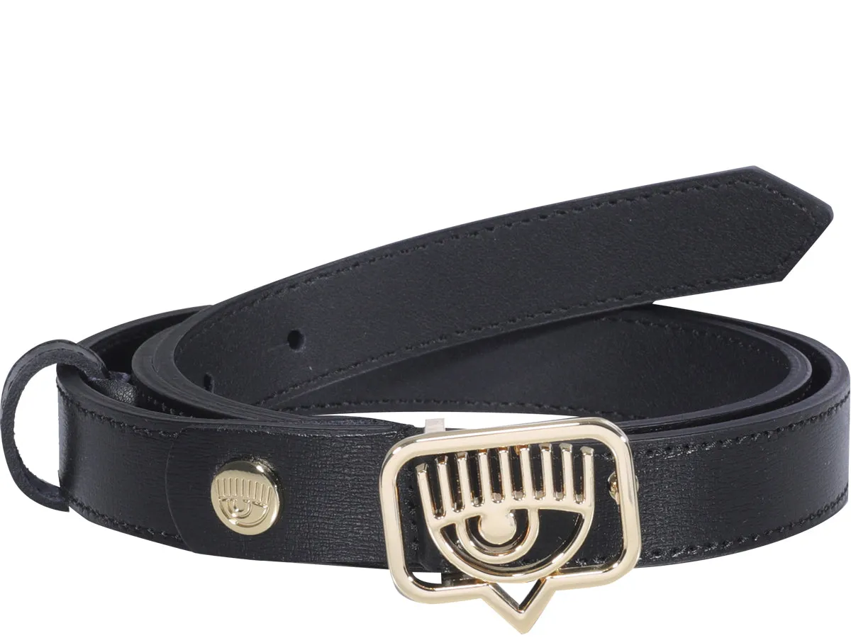 Chiara Ferragni Eyelike Plaque Buckle Belt