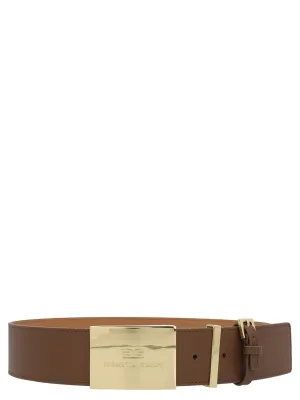 Elisabetta Franchi Logo Plaque Buckle Belt