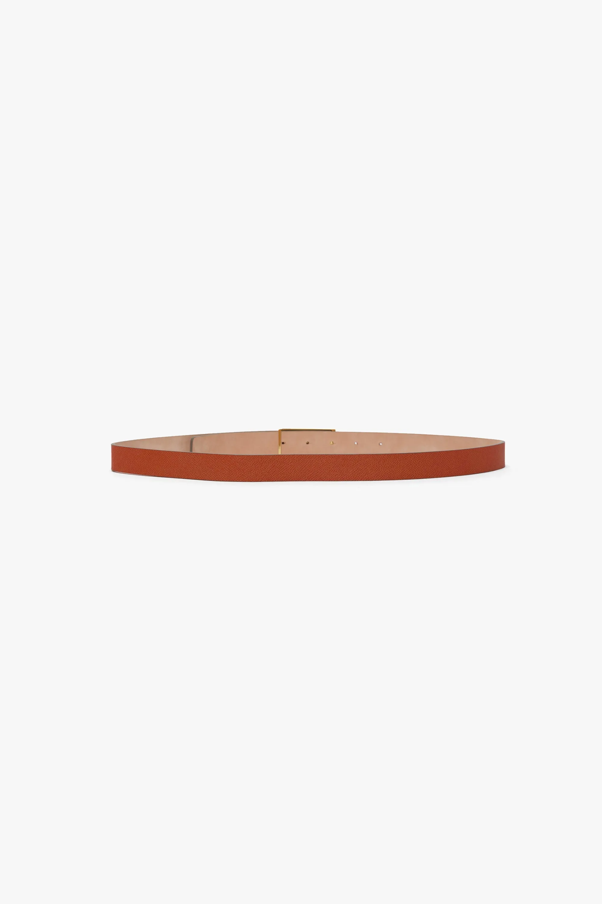 Frame Belt In Burnt Orange Grained Leather