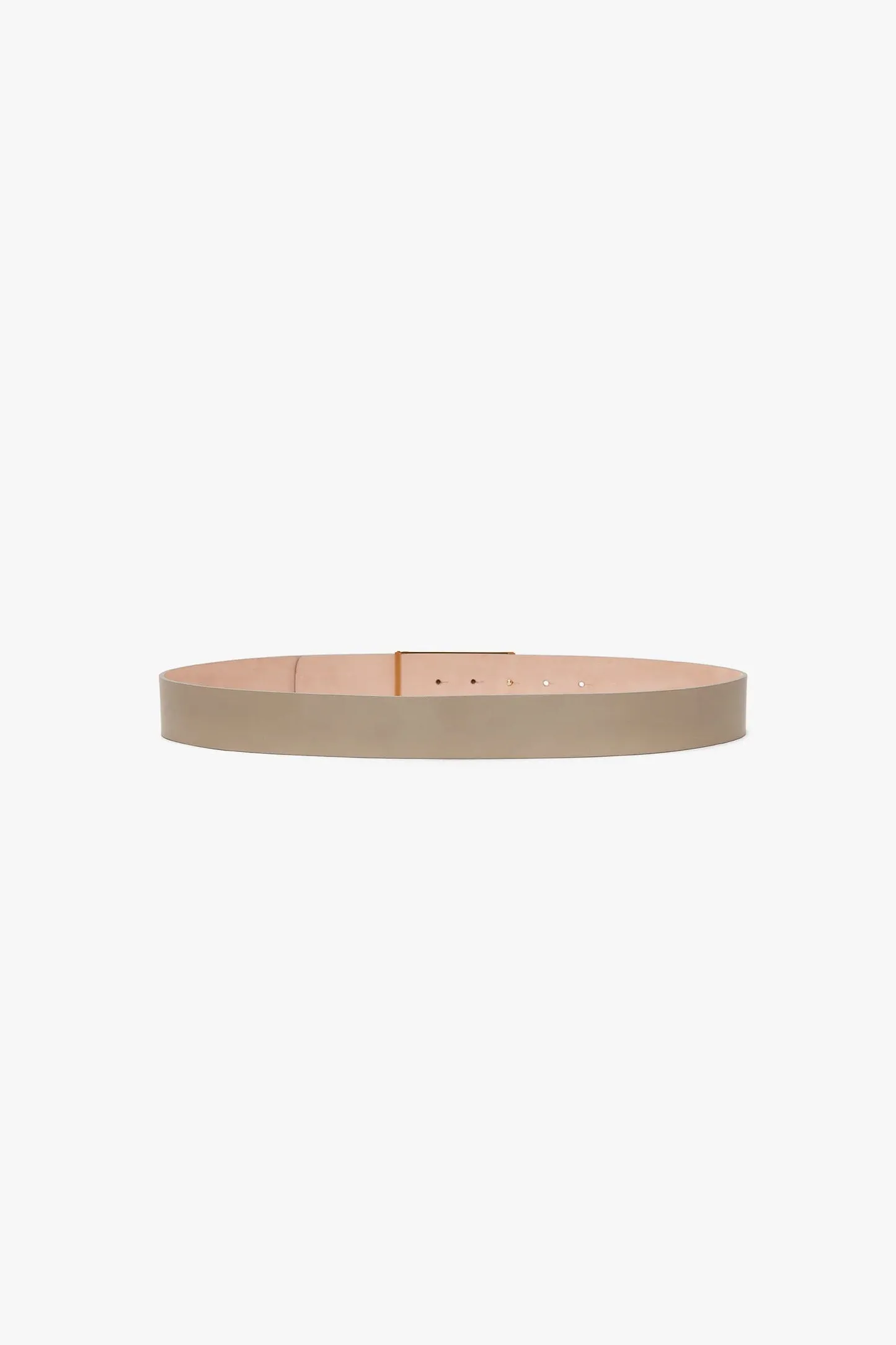 Jumbo Frame Belt In Beige Leather
