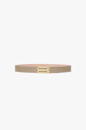 Jumbo Frame Belt In Beige Leather