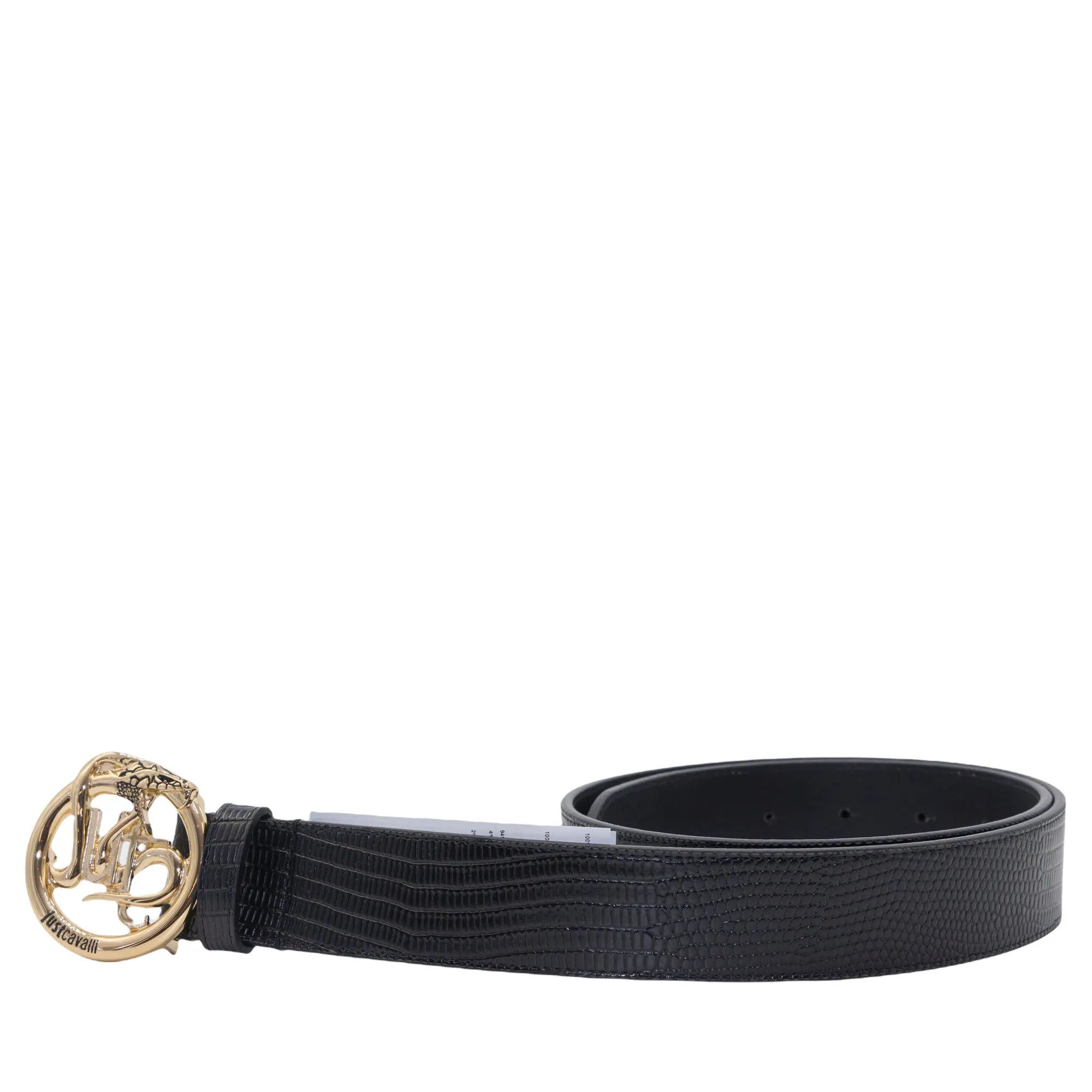 Just Cavalli Snake Plaque Buckle Belt