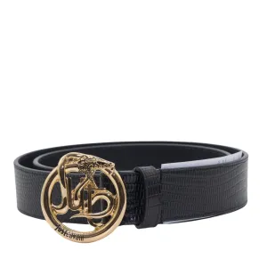 Just Cavalli Snake Plaque Buckle Belt
