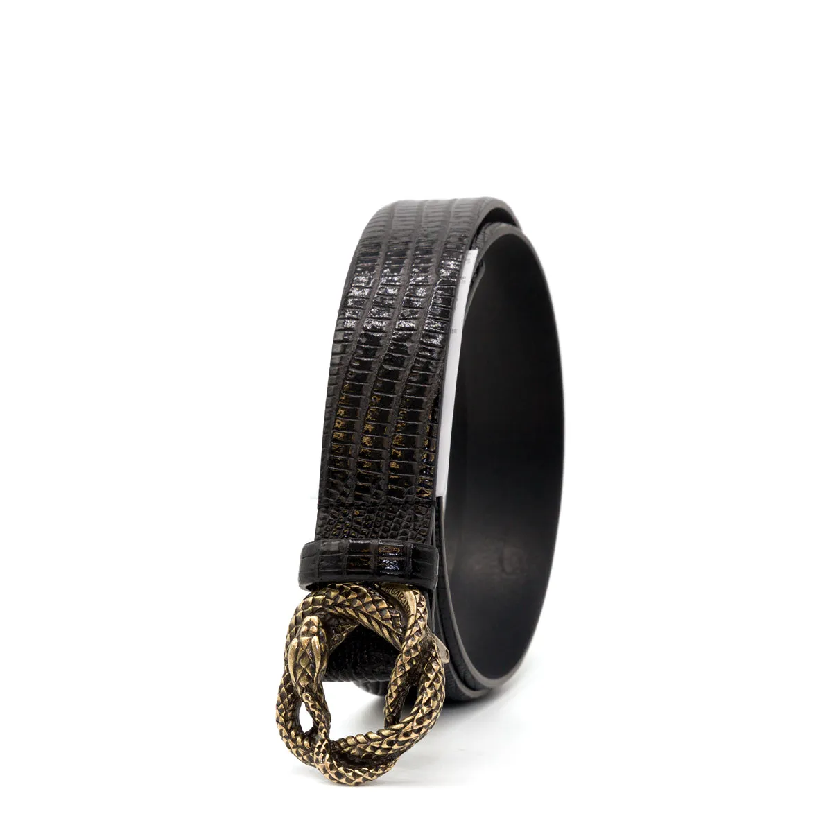 Just Cavalli Snake Plaque Embossed Belt