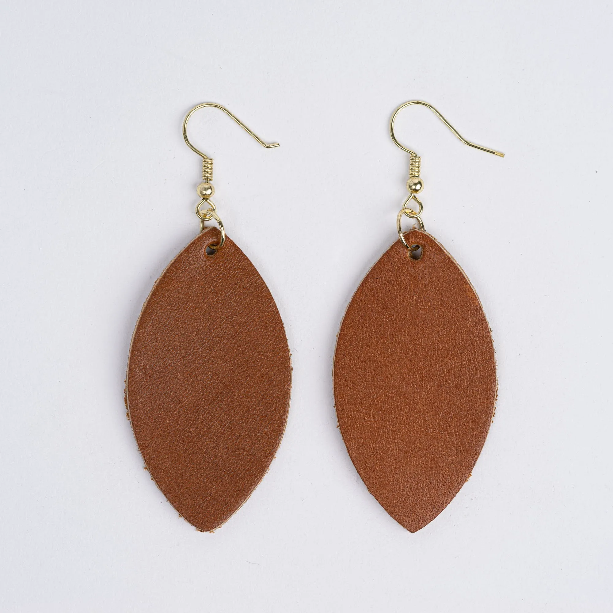 Leather Earrings (leaf)