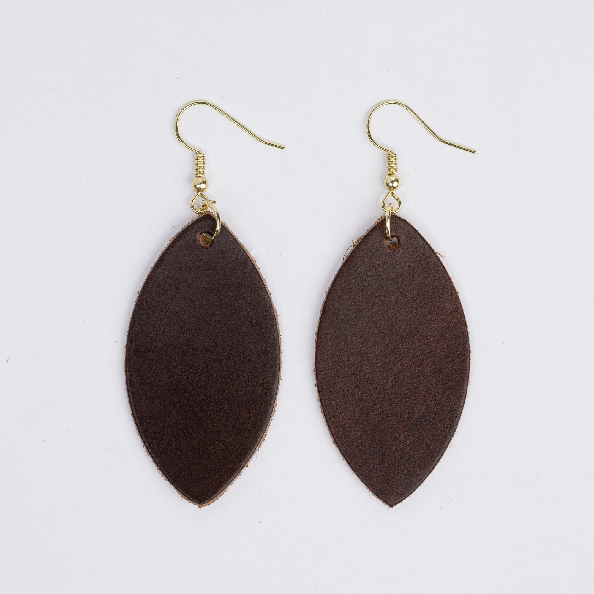 Leather Earrings (leaf)