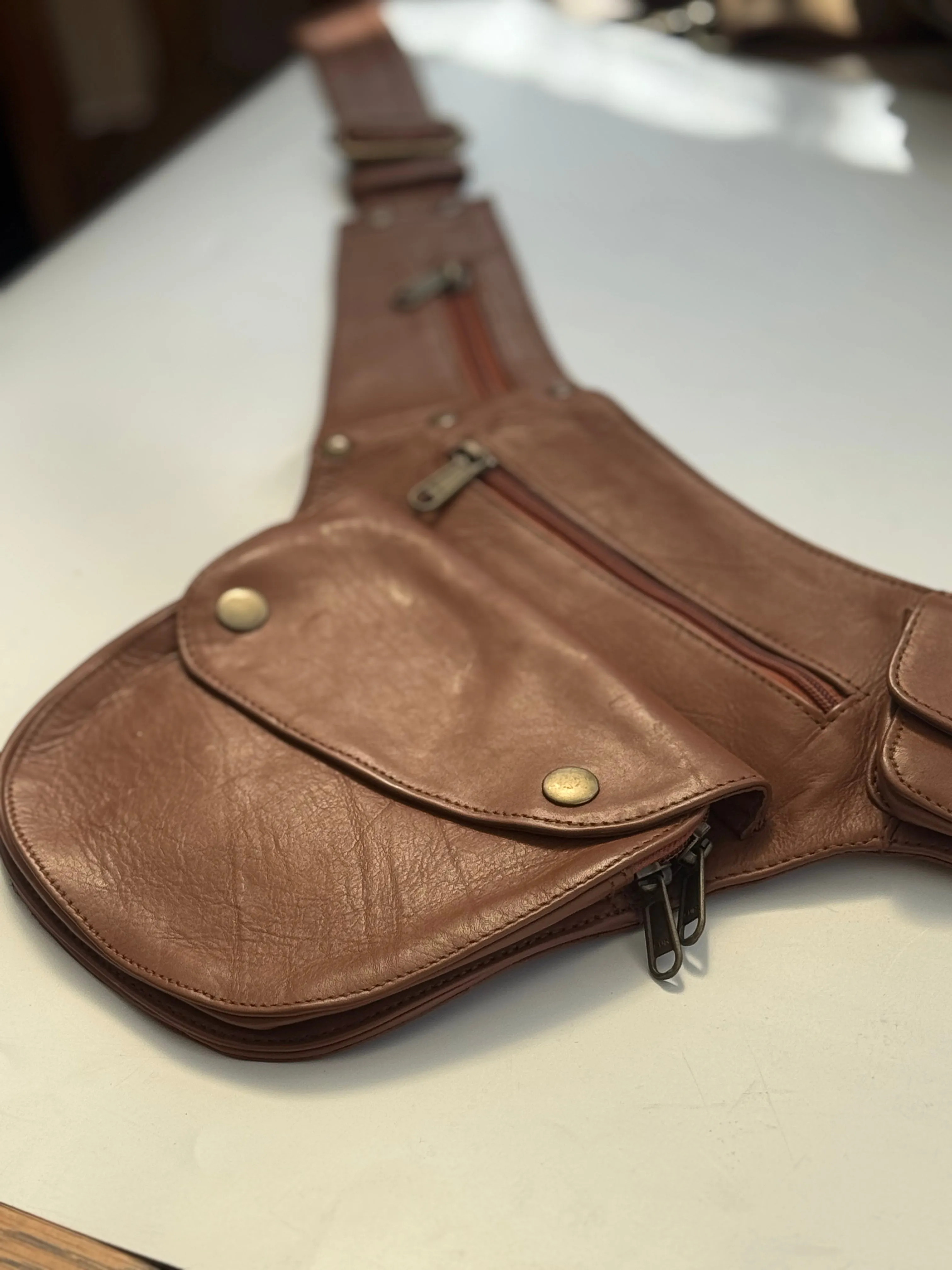 Leather Hip Bag | Saddle Brown