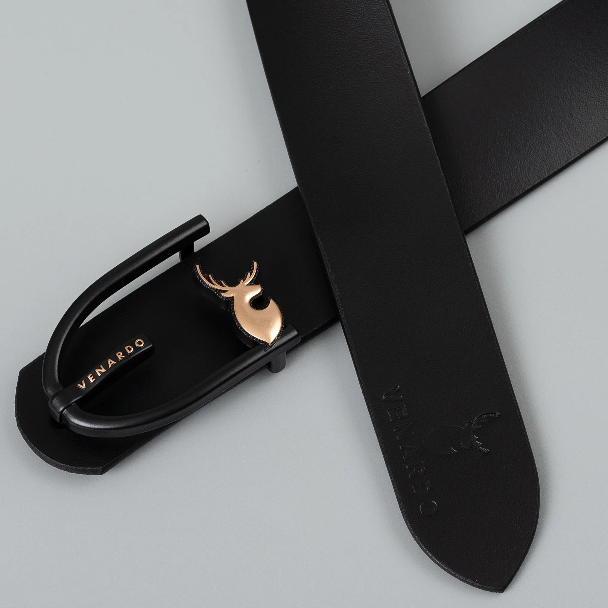 Pack of 2 - Hitops and Vokly Black Leather-Belt