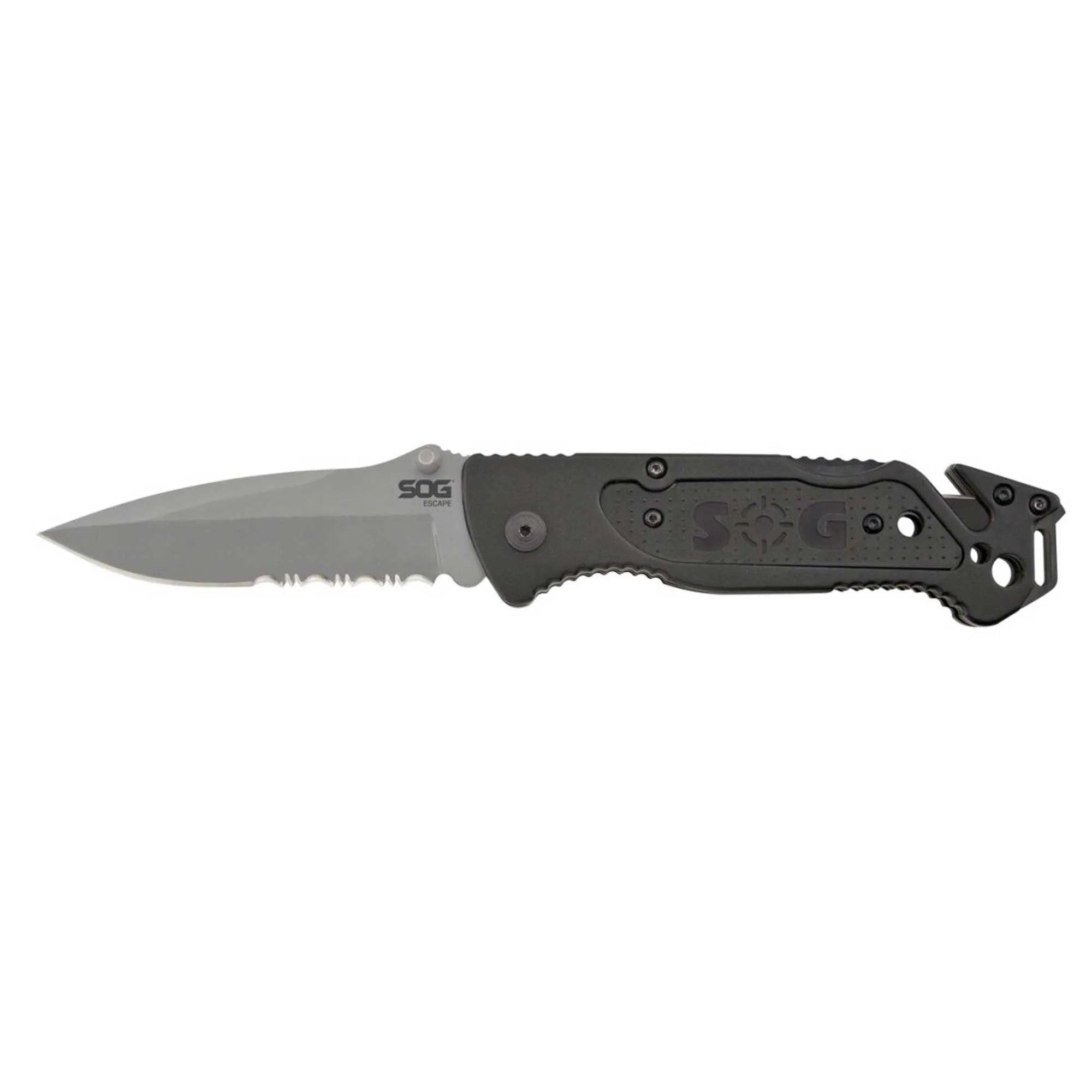SOG Folding Knife - Escape Bead Blasted Finish Clip Point Steel Blade | FF24-CP