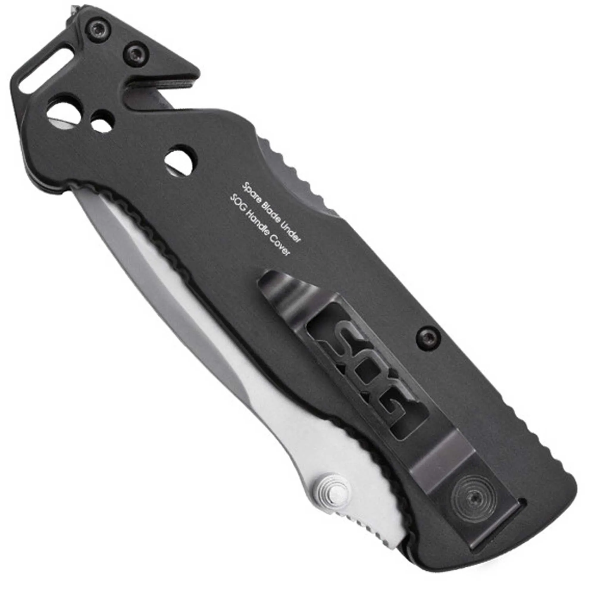 SOG Folding Knife - Escape Bead Blasted Finish Clip Point Steel Blade | FF24-CP