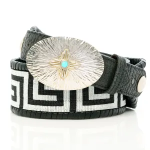 Stefano Oval Starburst Zia w/ Turquoise One Piece Buckle 1.5