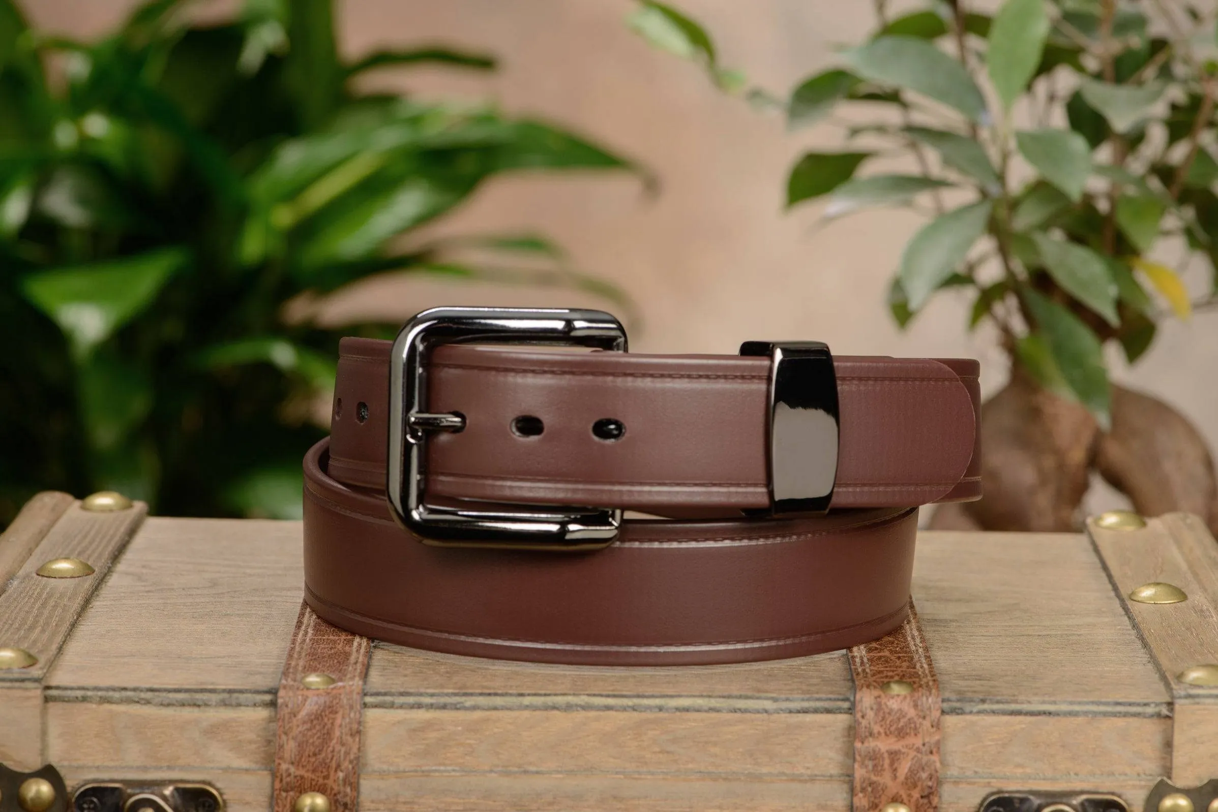 The Hercules Belt™ -  Brown Max Thick With Gunmetal Buckle And Keeper 1.50" (H560BR)
