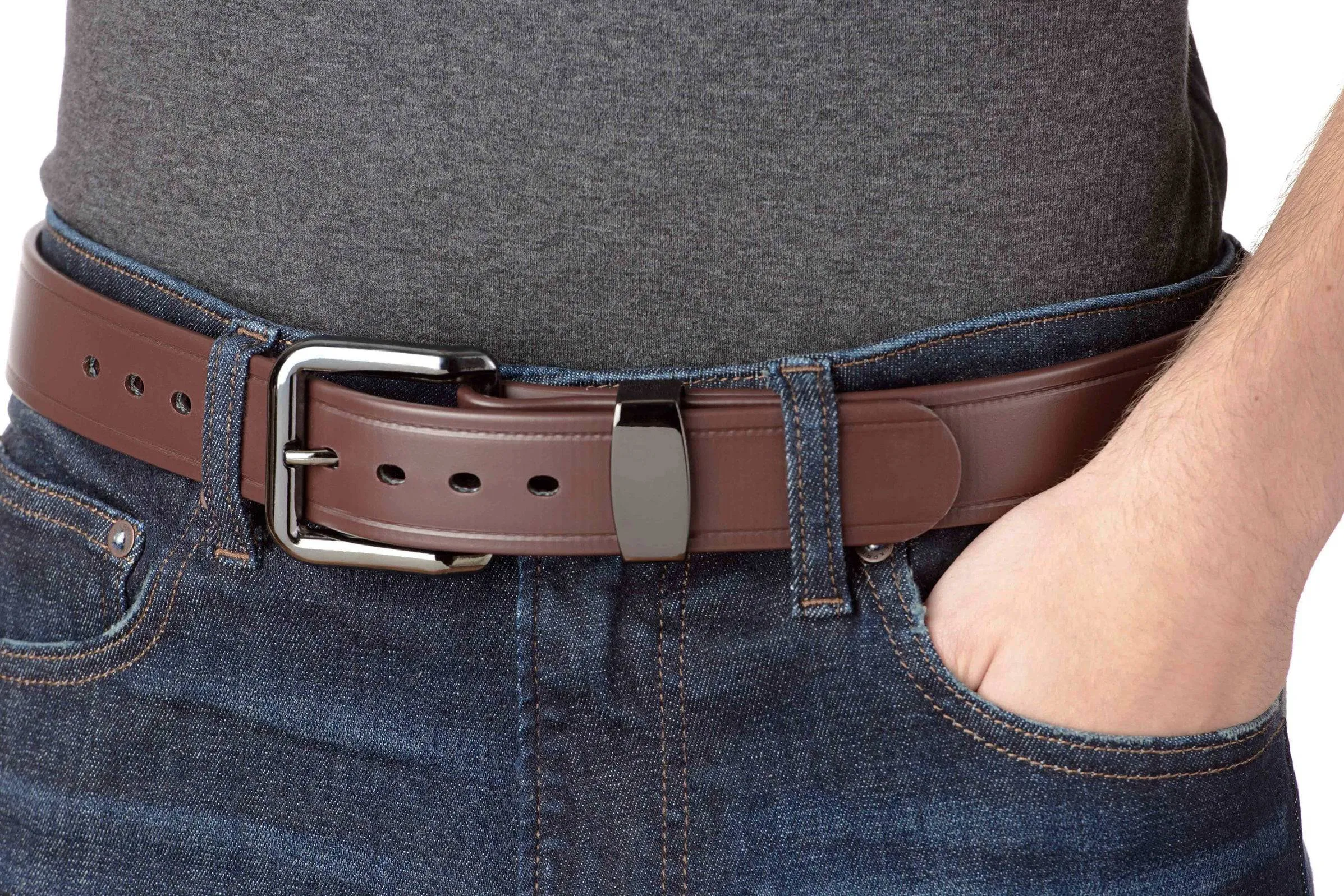 The Hercules Belt™ -  Brown Max Thick With Gunmetal Buckle And Keeper 1.50" (H560BR)