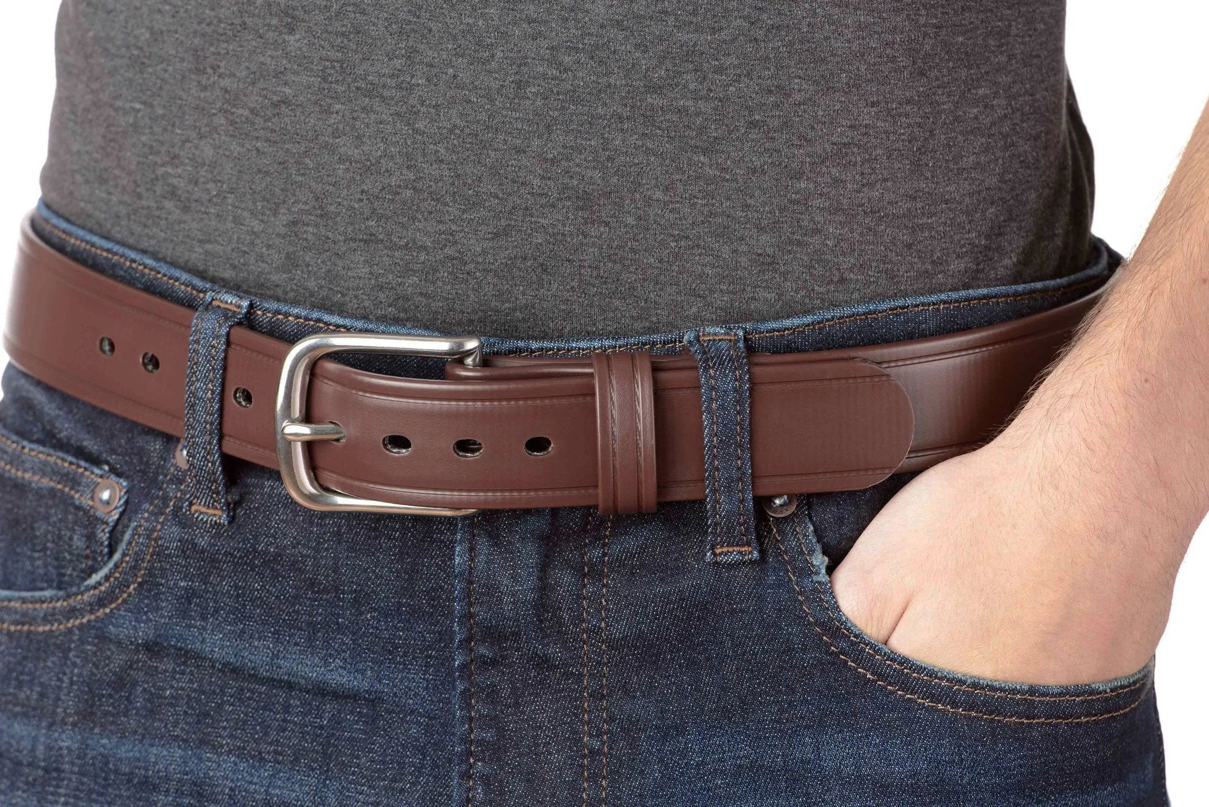 The Hercules Belt™ -  Brown Max Thick With Stainless Buckle 1.50" (H520BR)