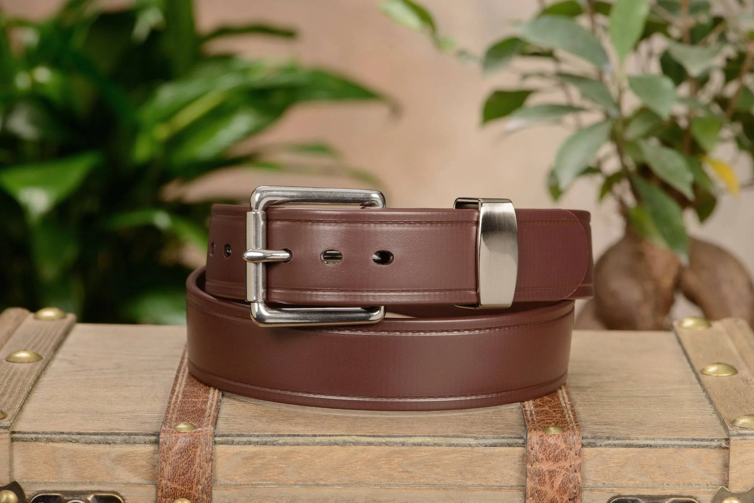 The Hercules Belt™ - Brown Max Thick With Stainless Elongated Buckle And Keeper 1.50" (H510BR)