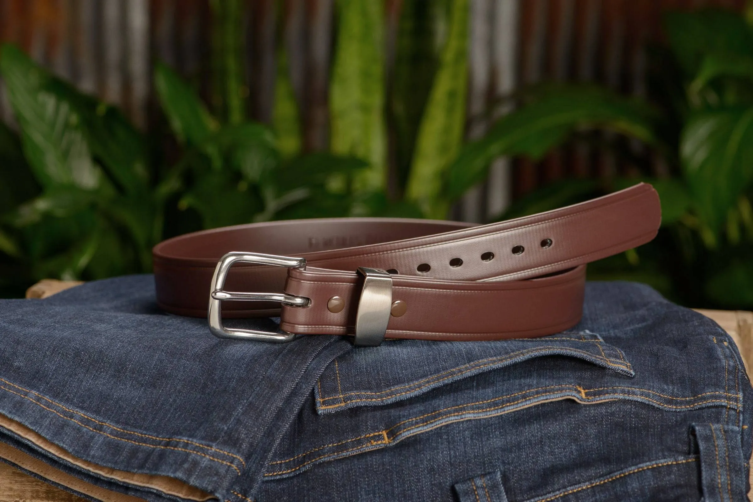 The Hercules Belt™ - Brown Max Thick With Stainless Rounded Buckle And Keeper 1.50" (H530BR)
