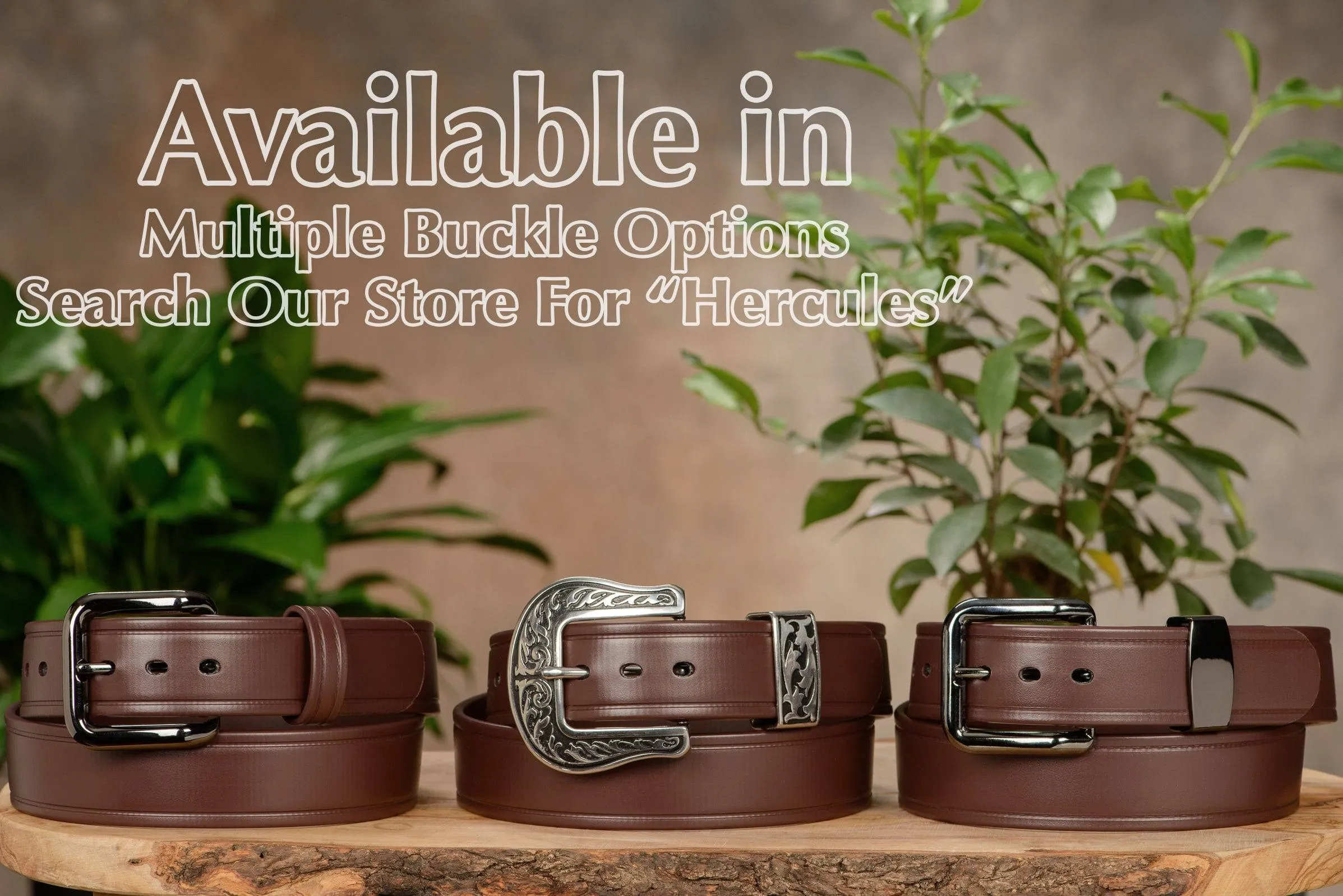 The Hercules Belt™ - Brown Max Thick With Stainless Rounded Buckle And Keeper 1.50" (H530BR)