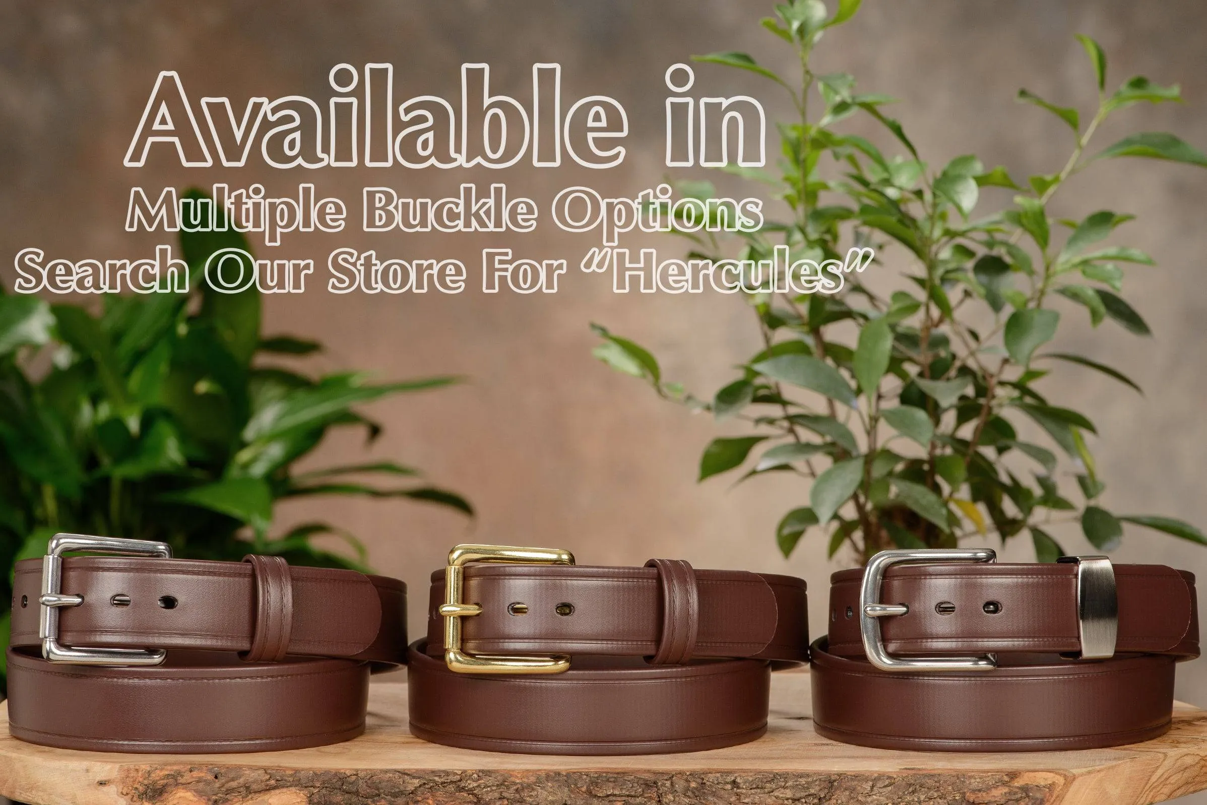 The Hercules Belt™ - Brown Max Thick With Stainless Rounded Buckle And Keeper 1.50" (H530BR)