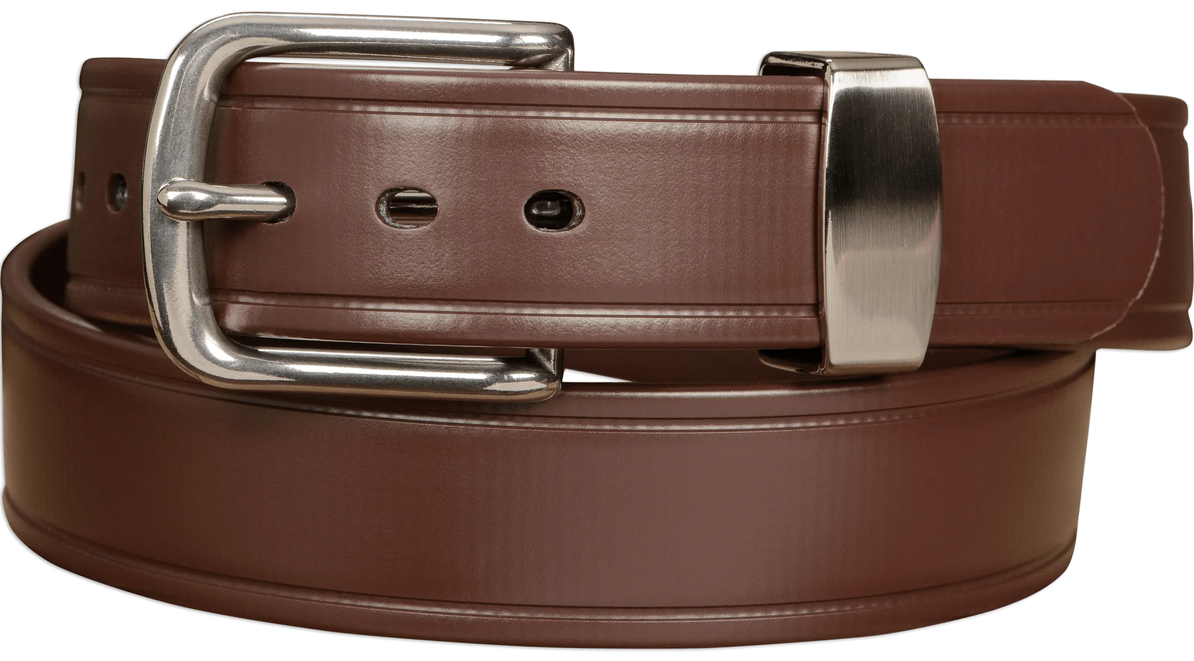 The Hercules Belt™ - Brown Max Thick With Stainless Rounded Buckle And Keeper 1.50" (H530BR)