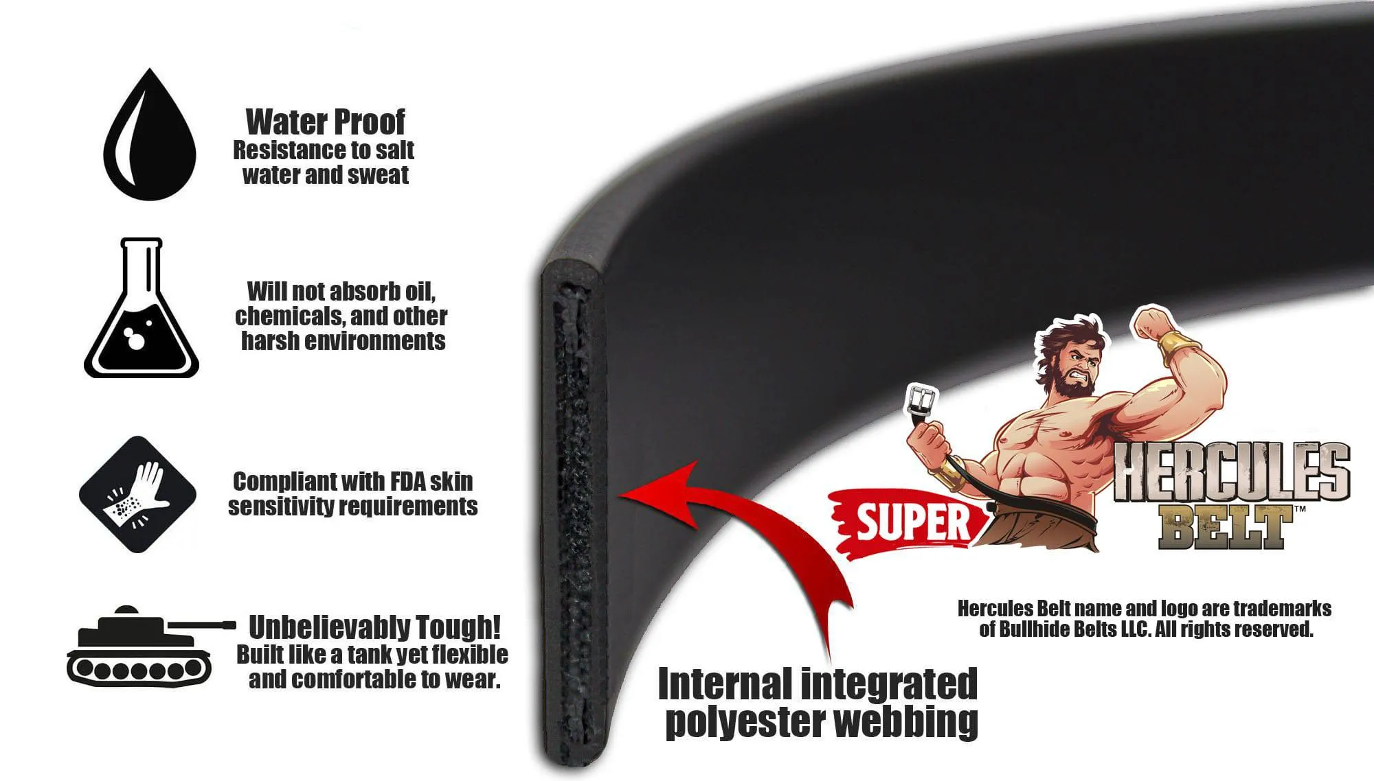 The Hercules Belt™ - Brown Max Thick With Stainless Rounded Buckle And Keeper 1.50" (H530BR)