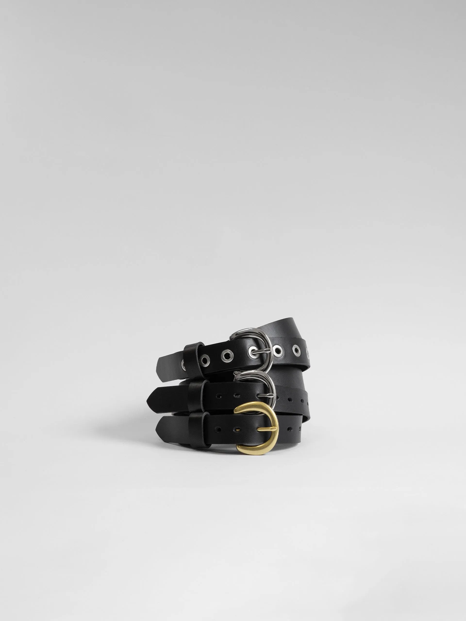 The Lair Camille Eyelet Belt Slim Silver
