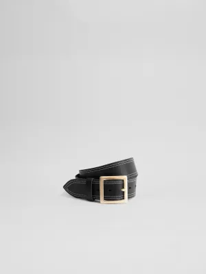 The Lair Daisy White Stitch Belt Brass