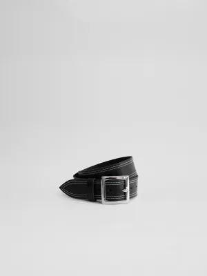 The Lair Daisy White Stitch Belt Silver