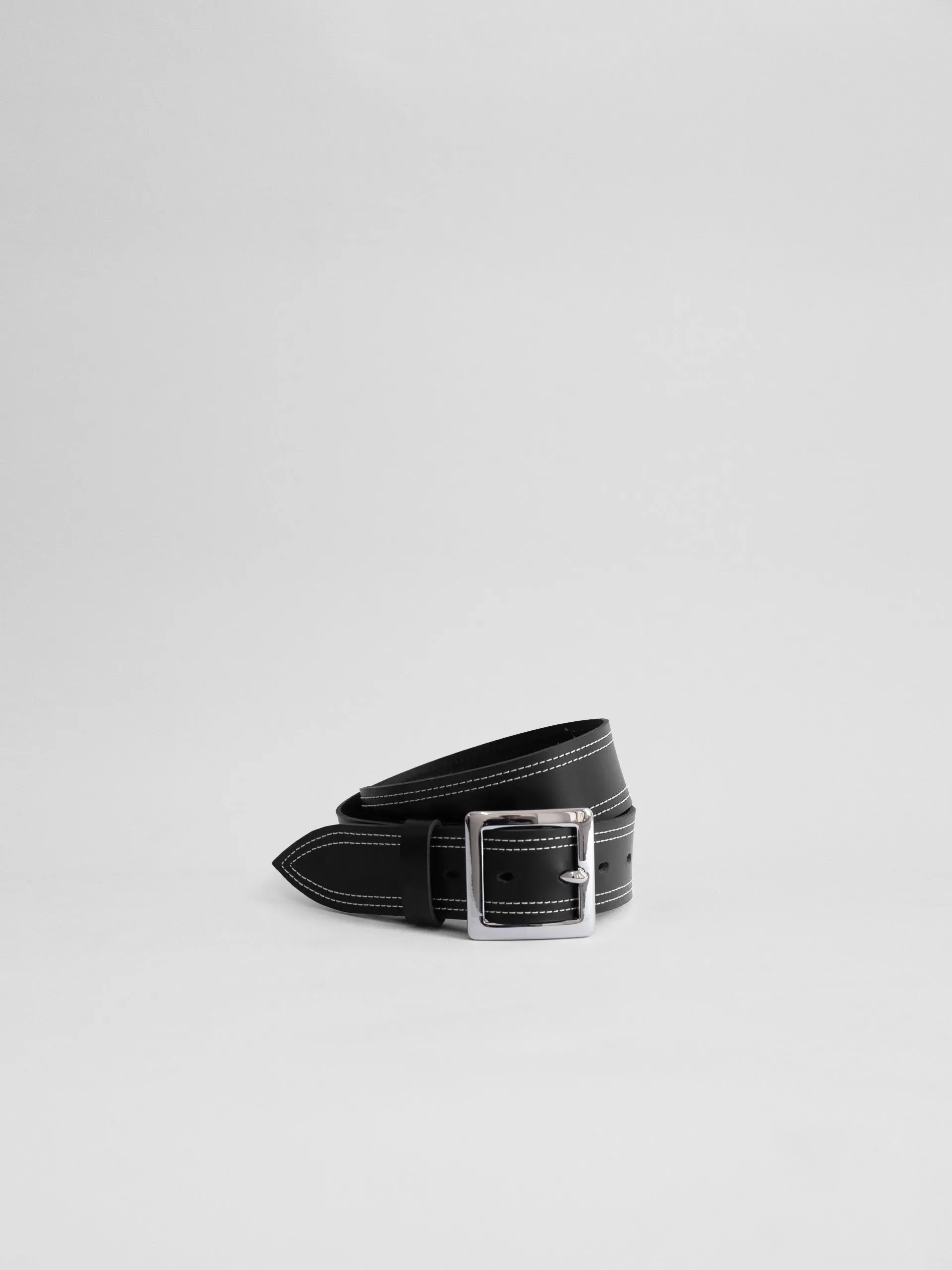 The Lair Daisy White Stitch Belt Silver