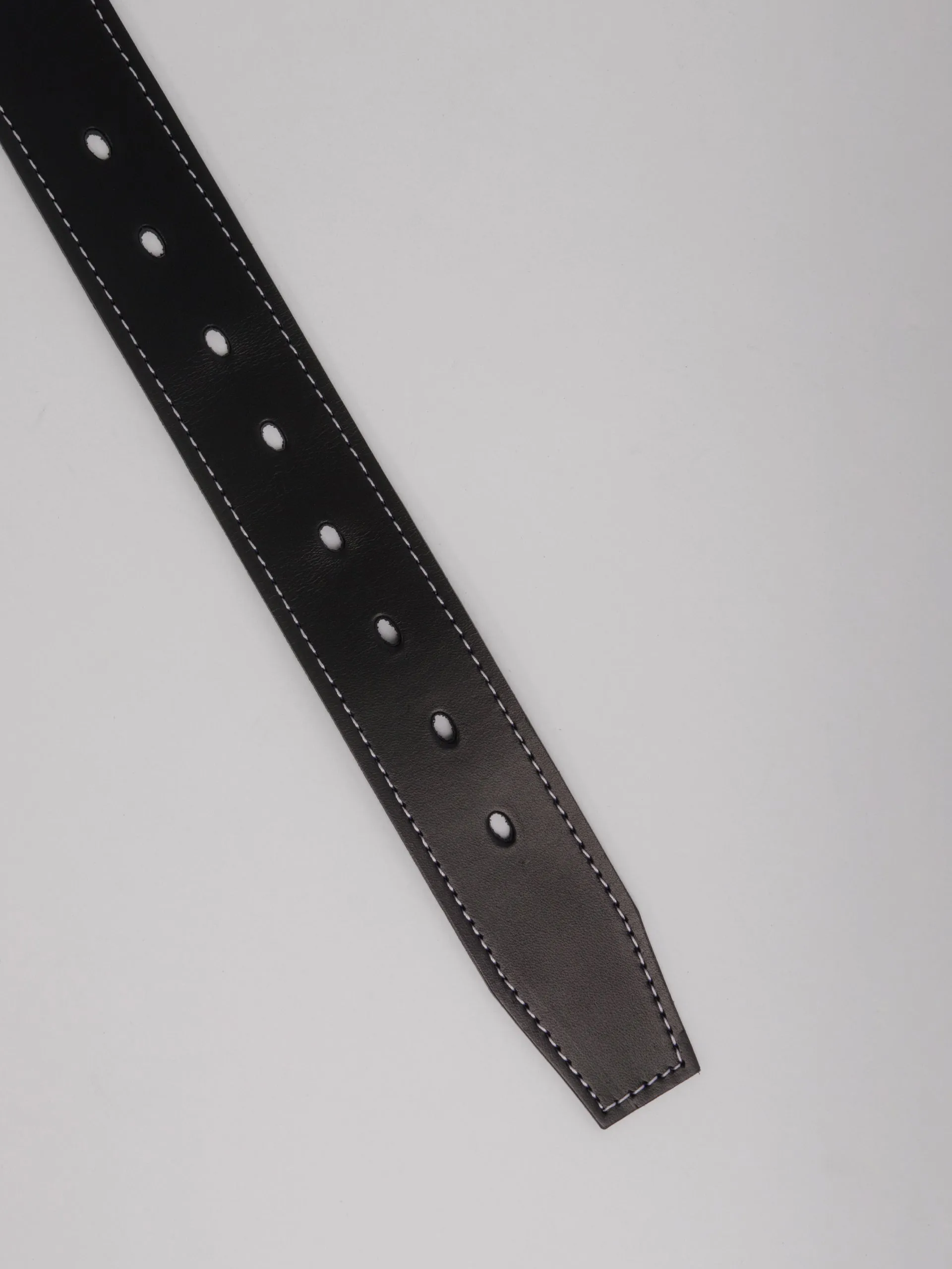 The Lair Jeet White Stitch Belt Silver