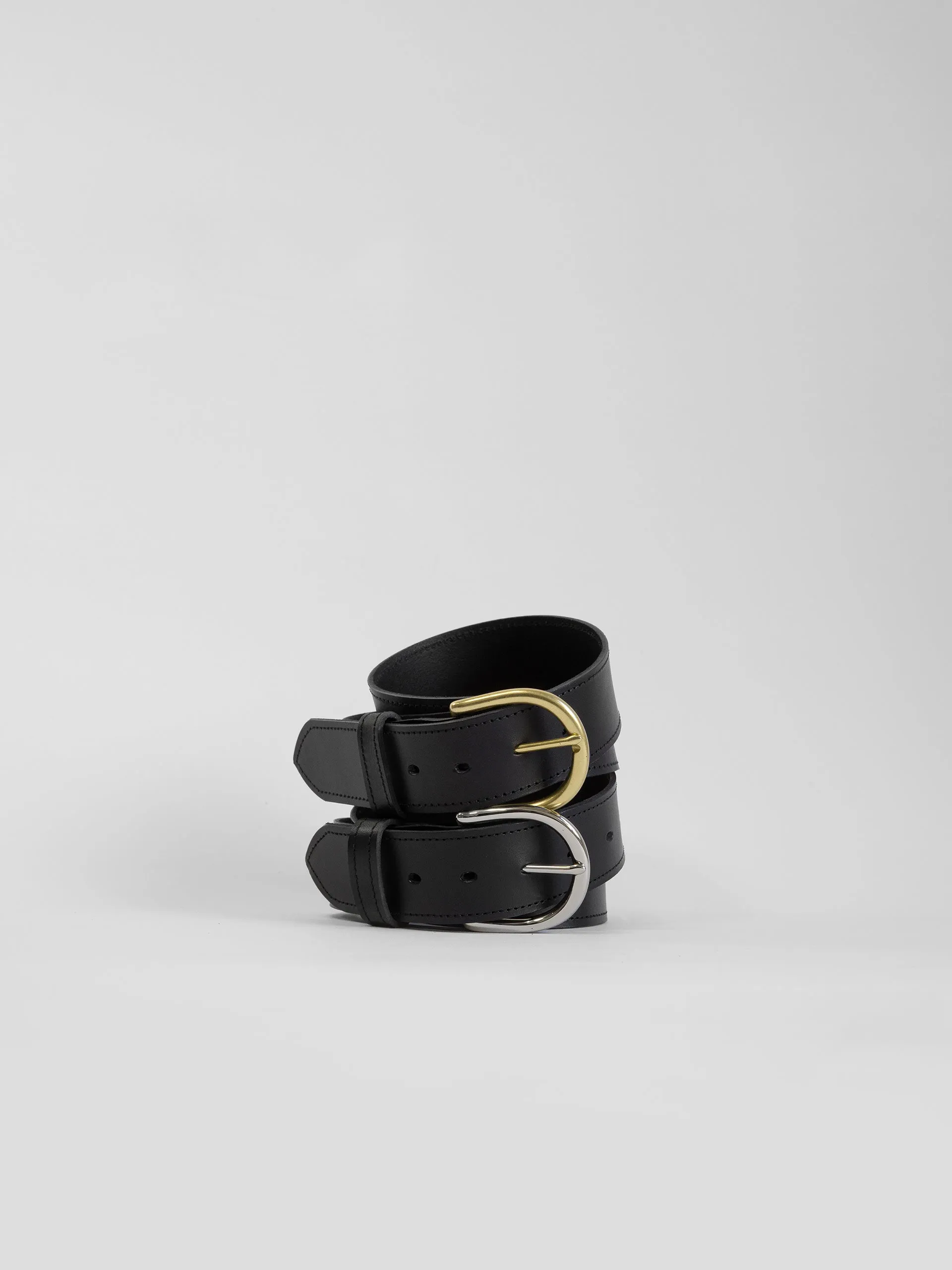 The Lair Maya Black Stitch Belt Wide Silver