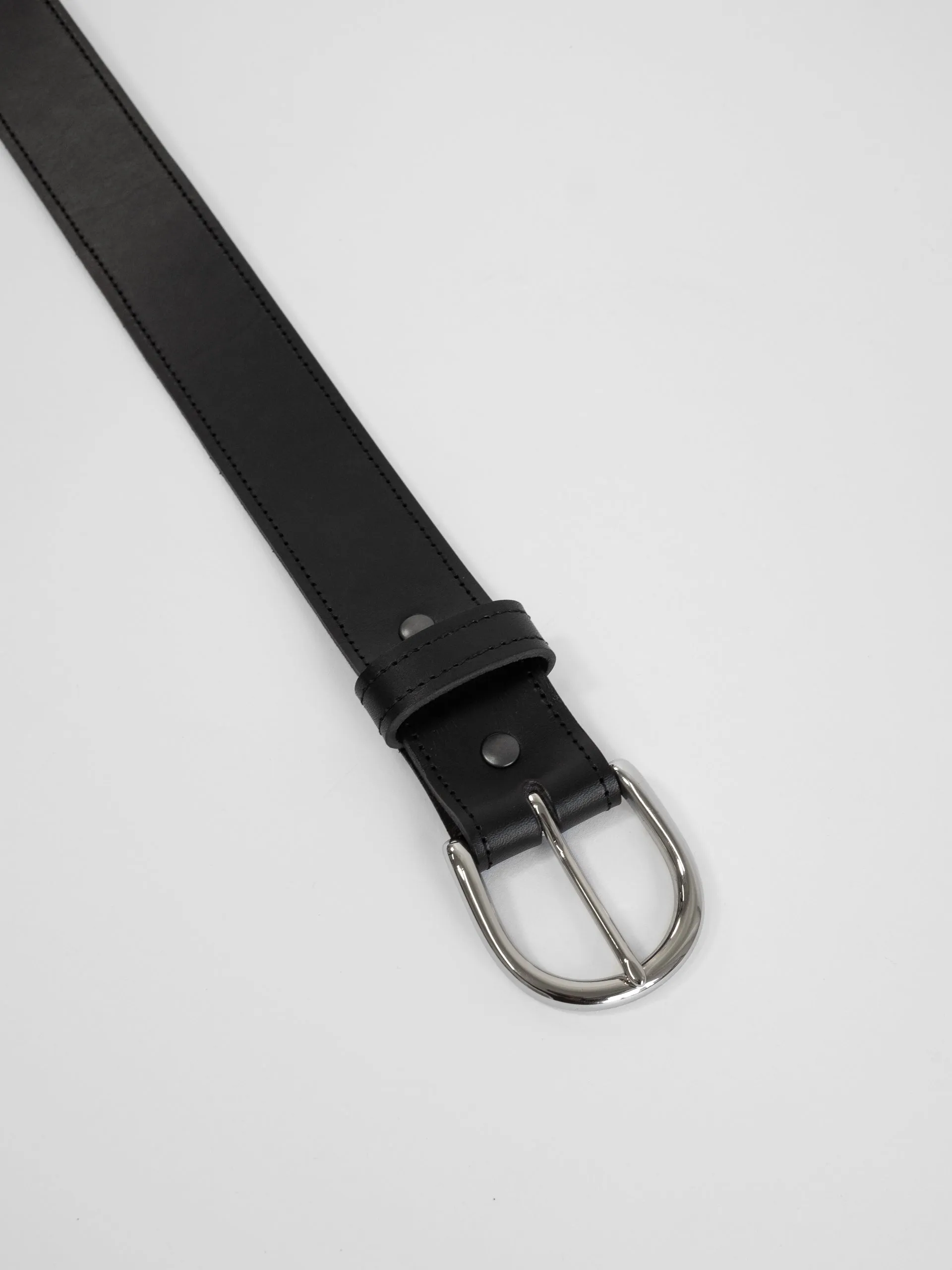 The Lair Maya Black Stitch Belt Wide Silver
