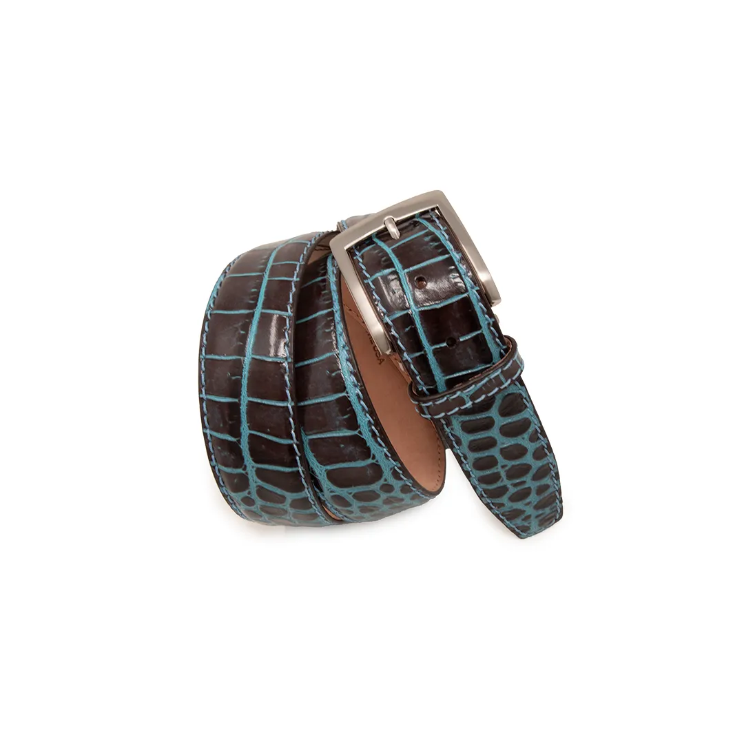 Two-Toned Mock Croc Belt - Brown Sea Salt - 40mm