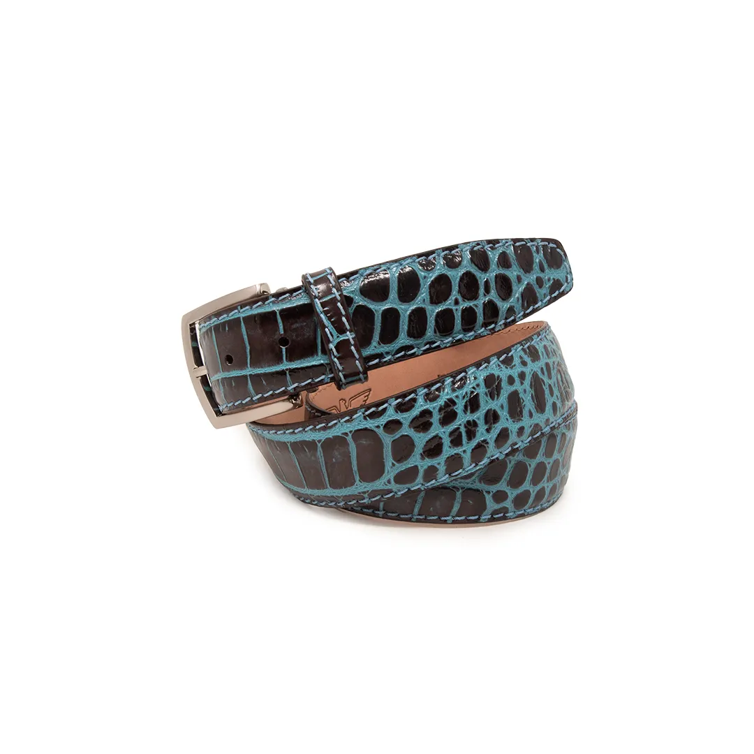 Two-Toned Mock Croc Belt - Brown Sea Salt - 40mm