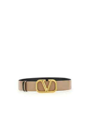 Valentino VLogo Plaque Buckled Belt
