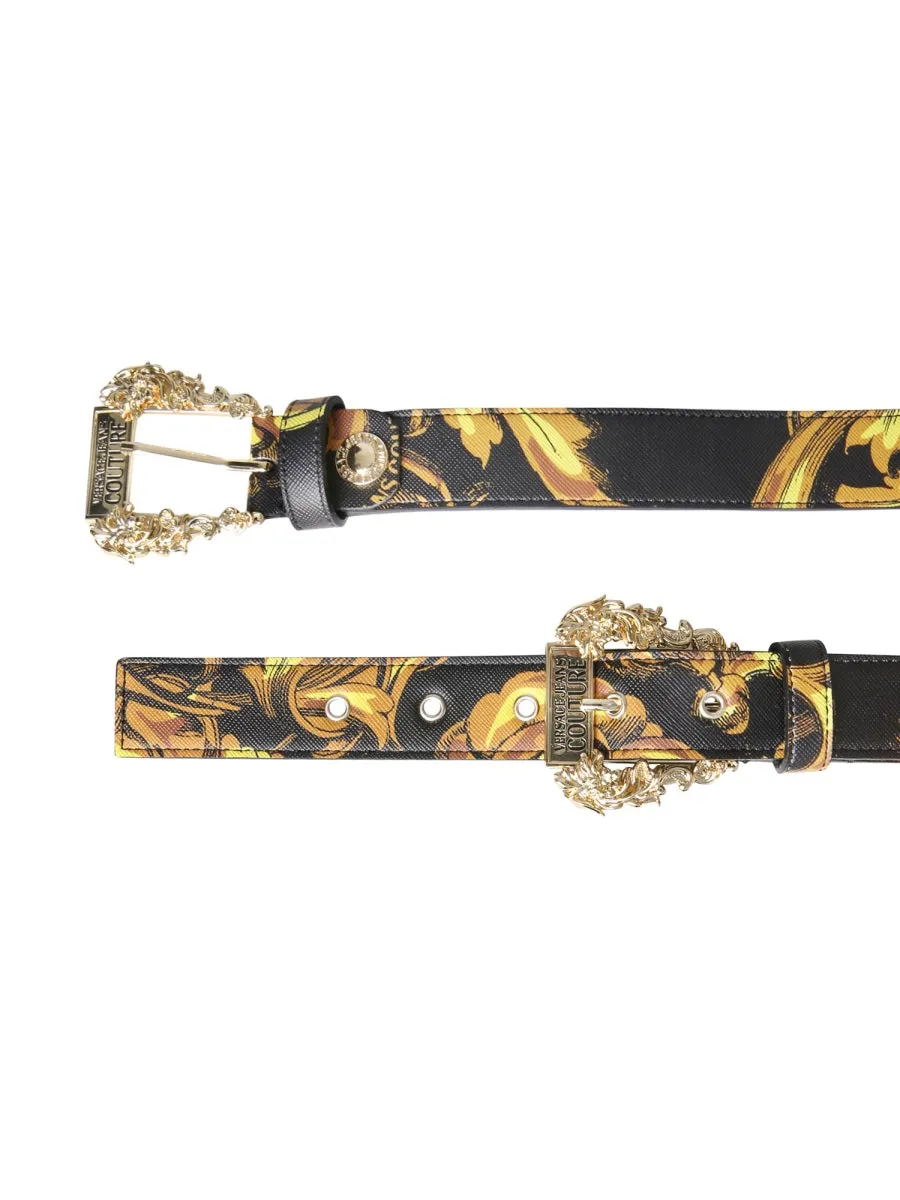 Versace Jeans Couture Baroque Print Buckle Belt