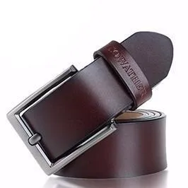 West Louis™ Vintage Style Pin Buckle Cow Genuine Leather Belt