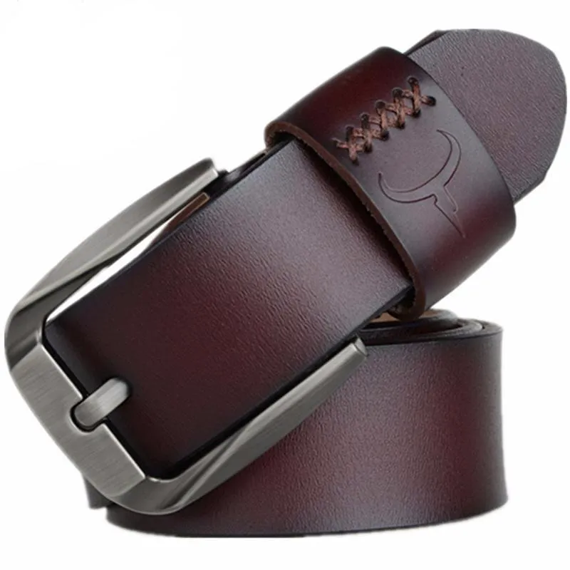 West Louis™ Vintage Style Pin Buckle Cow Genuine Leather Belt