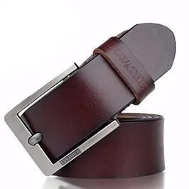 West Louis™ Vintage Style Pin Buckle Cow Genuine Leather Belt