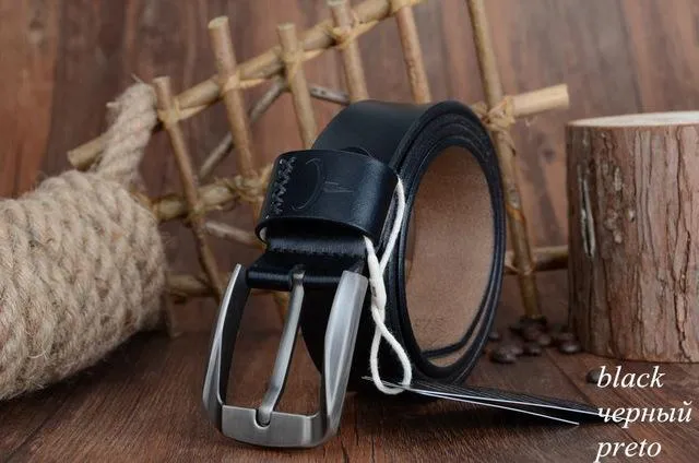West Louis™ Vintage Style Pin Buckle Cow Genuine Leather Belt
