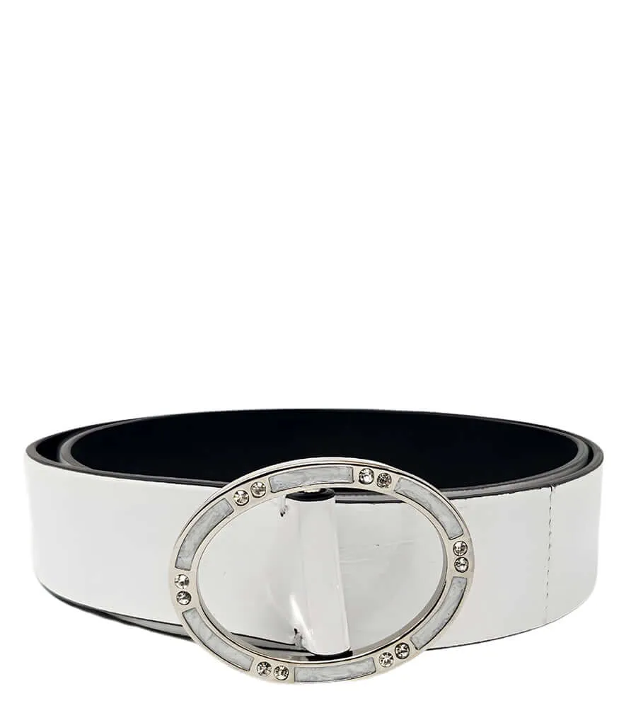 White Wrinkled Patent Leather