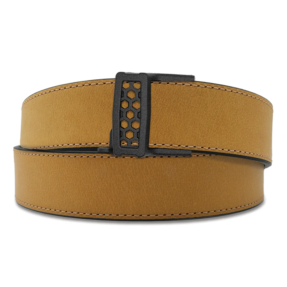 X SERIES BUCKLE  | TAN BUFFALO LEATHER GUN BELT 1.5"