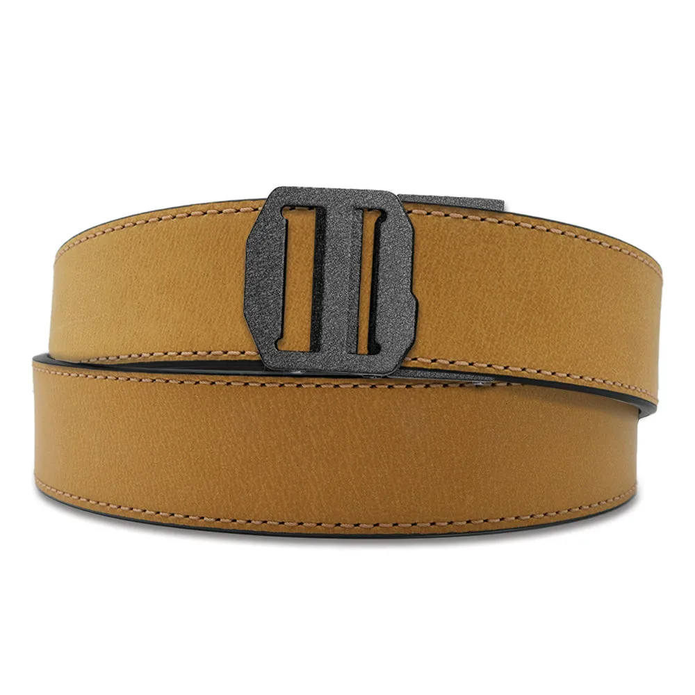 X SERIES BUCKLE  | TAN BUFFALO LEATHER GUN BELT 1.5"