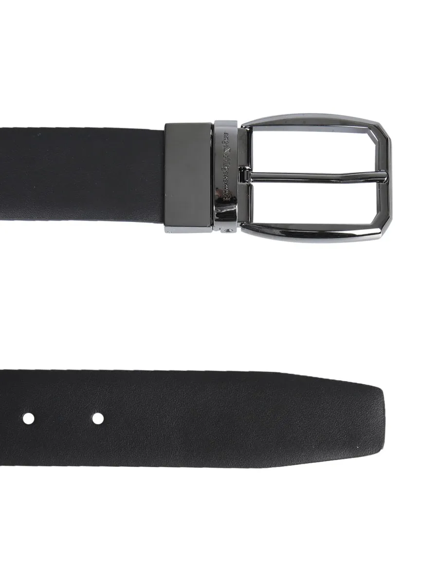 Z Zegna Logo Detailed Reversible Belt
