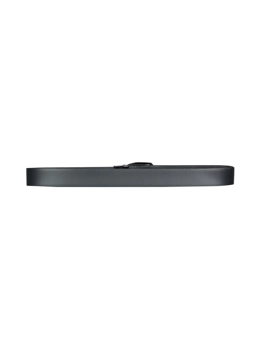 Z Zegna Logo Detailed Reversible Belt